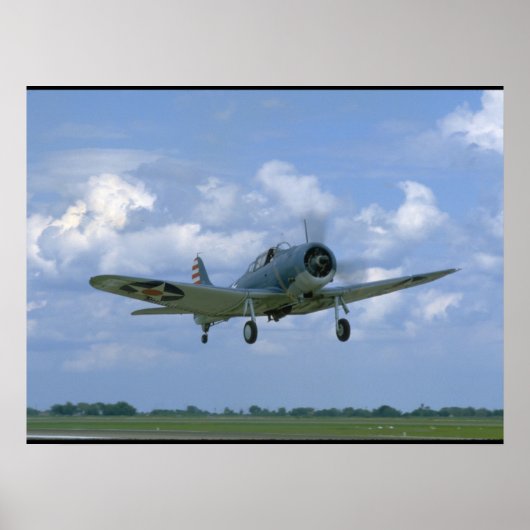 Douglas SBD Dauntless, Flying, Front_WWII-Flugzeug Poster (Vorne)