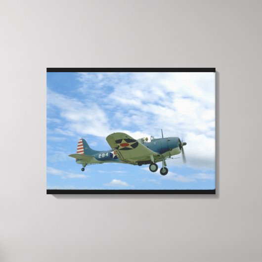 Douglas SBD Dauntless, Flying, Side_WWII-Flugzeug Leinwanddruck (Vorderseite)