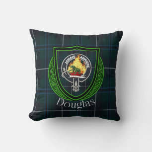 Douglas-Schottischer-Clan-Tartan & -Wappen Kissen