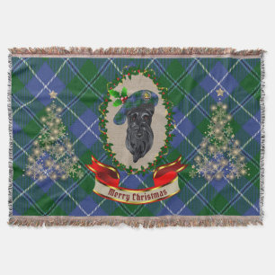Douglas Scottie Dog Christmas Throw Blanket Decke