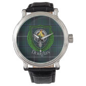 Douglas Scottish Clan Tartan & Crest Armbanduhr (Vorderseite)
