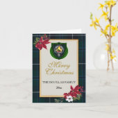 Douglas Scottish Clan Tartan & Crest Karte (Gelbe Blume)