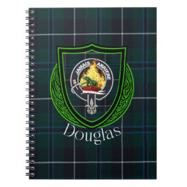Douglas Scottish Clan Tartan & Crest Notizblock