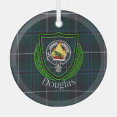 Douglas Scottish Clan Tartan & Crest Ornament Aus Glas (Vorderseite)