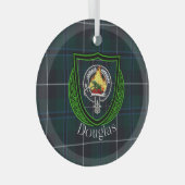 Douglas Scottish Clan Tartan & Crest Ornament Aus Glas (Vorderseite Rechts)