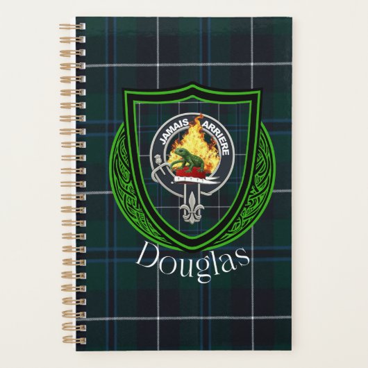 Douglas Scottish Clan Tartan & Crest Planer (Vorderseite)
