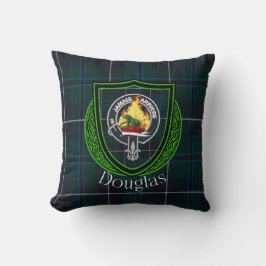 Douglas Scottish Clan Tartan & Wappen Kissen