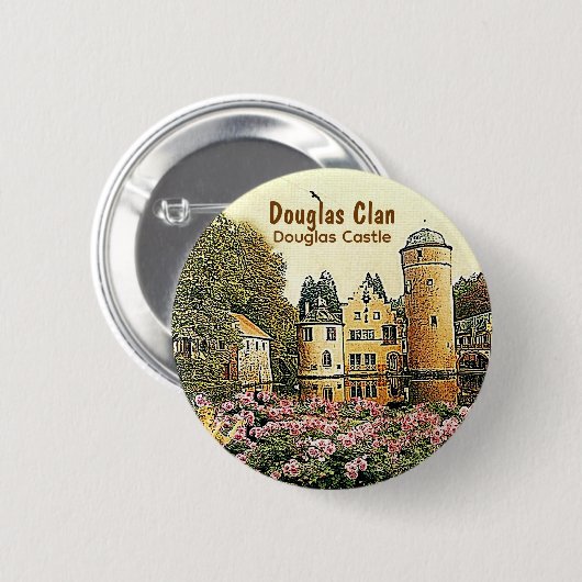 Douglas Scottish Clans Douglas Castle Button (Vorne & Hinten)