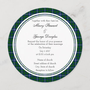 Douglas Scottish Wedding Round Einladung