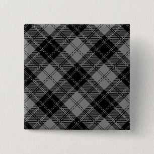 Douglas tartan black grau kariert button
