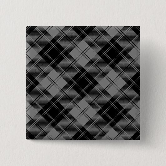 Douglas tartan black grau kariert button (Vorderseite)