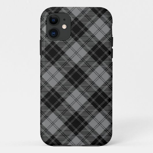 Douglas tartan black grau kariert Case-Mate iPhone hülle (Rückseite)