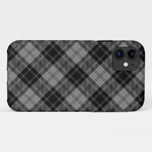 Douglas tartan black grau kariert Case-Mate iPhone hülle (Rückseite (Horizontal))