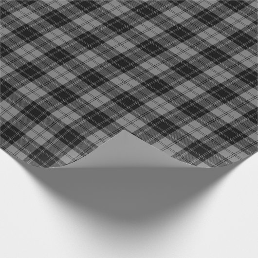 Douglas tartan black grau kariert geschenkpapier (Ecke)