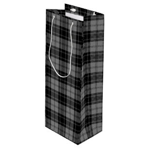 Douglas tartan black grau kariert geschenktüte für weinflaschen