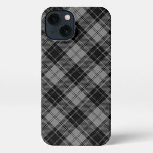Douglas tartan black grau kariert iPhone 13 hülle
