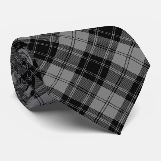 Douglas tartan black grau kariert krawatte (Gerollt)