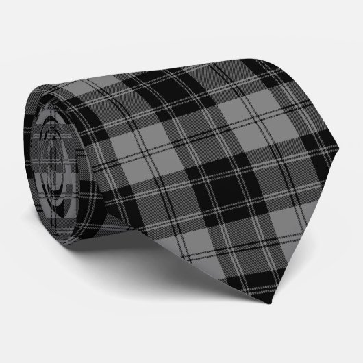 Douglas tartan black grau kariert krawatte (Gerollt)