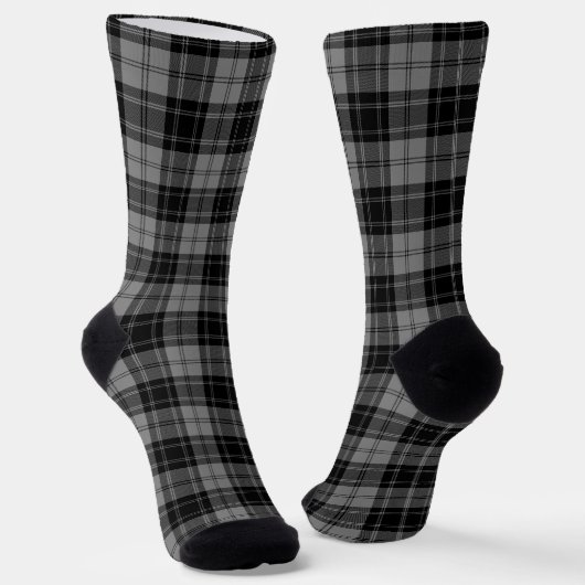 Douglas tartan black grau kariert socken (Gewinkelt)