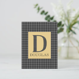 Douglas Tartan Monogram D Postkarte