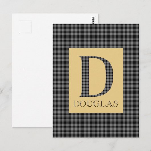 Douglas Tartan Monogram D Postkarte (Vorne/Hinten)
