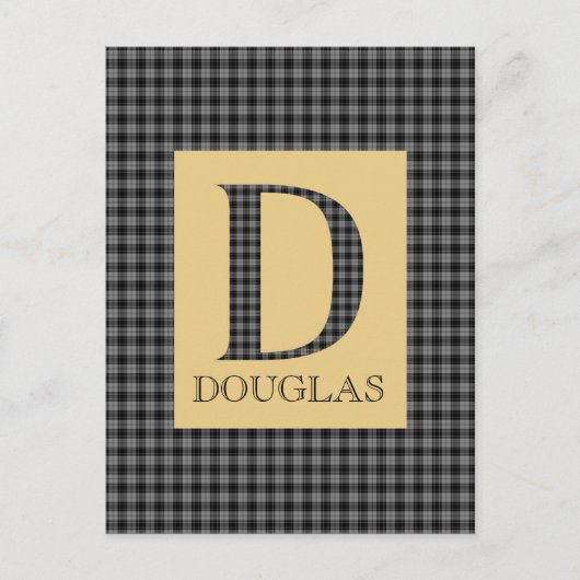Douglas Tartan Monogram D Postkarte (Vorderseite)