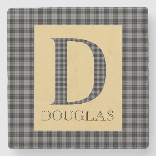 Douglas Tartan Monogram D Steinuntersetzer (Vorderseite)
