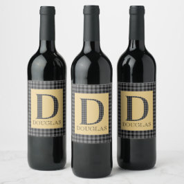 Douglas Tartan Monogram D Weinetikett
