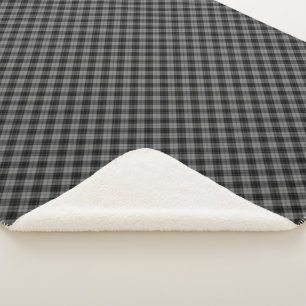 Douglas-Tartan Schwarz-Grau-Karo Sherpadecke