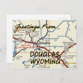 Douglas Wyoming Vintag Map Postkarte (Vorne/Hinten)