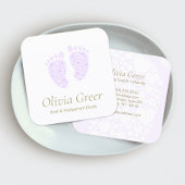 Doula Birth Coach Postnatal Nurse Baby Feet Quadratische Visitenkarte