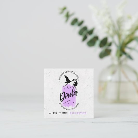 Doula Birth Coach Quadratische Visitenkarte (Stehend Vorderseite)