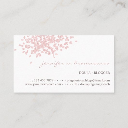 Doula Birth Coach schwanger Simple Pink Visitenkarte (Rückseite)