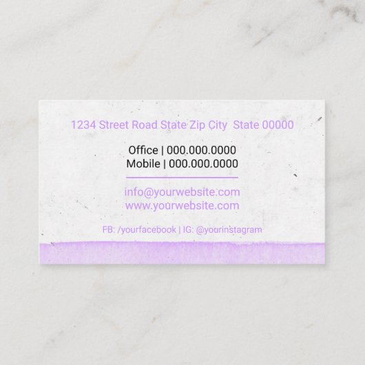 Doula Birth Coach Visitenkarte (Rückseite)