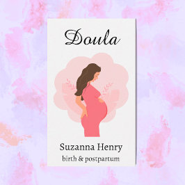 Doula Birth Postpartum Pink Pregnant Visitenkarte