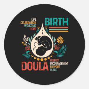 Doula Birth Worker Landd Nurse Birth Support Encou Runder Aufkleber