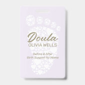Doula Birthing | Postpartum Coach Baby Foot Ausweis (Rückseite)