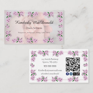Doula-Dienstleistungen Florales soziales Icon QR-C Visitenkarte