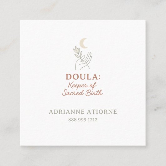 Doula einfach elegant minimalistisch quadratische visitenkarte (Vorderseite)