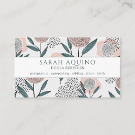 Doula Floral Pattern Business Card Visitenkarte