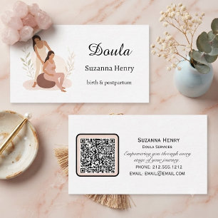 Doula Geburt Wochenbett Rosa Floral Schwangerschaf Visitenkarte