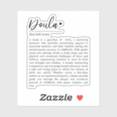Doula Gift, Birth Worker, Doula Definition Aufkleber (Blatt)