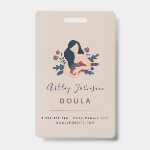 Doula Hebamme Geburtscoach Elegant Bohemian Boho Ausweis