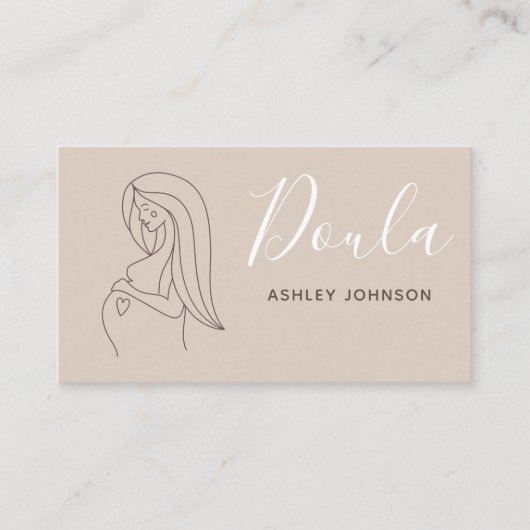 Doula Midfrau Birth Coach Boho Neutral Pastel Calm Visitenkarte (Vorderseite)