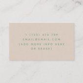 Doula Midfrau Birthing Coach Elegant Leafy Pflanze Visitenkarte (Rückseite)