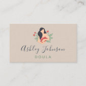 Doula Midfrau Birthing Coach Elegant Leafy Pflanze Visitenkarte (Vorderseite)