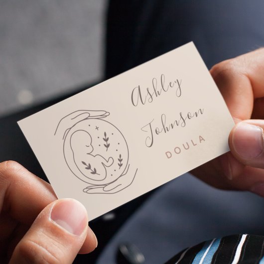 Doula Midfrau Birthing Coach Hands & Baby Säugling Visitenkarte