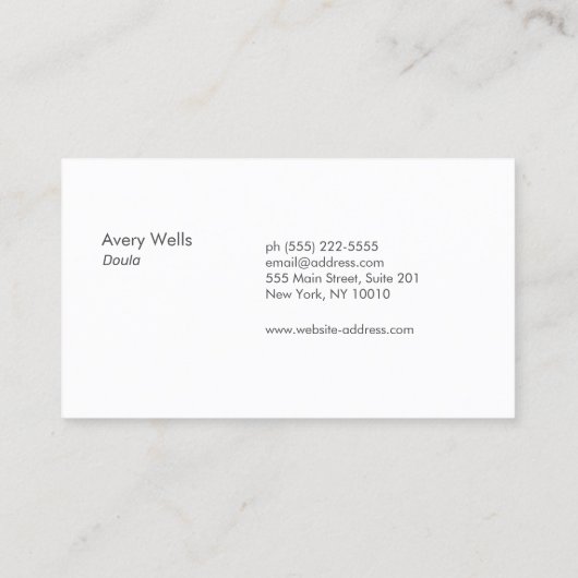 Doula Midfrau Birthing Coach - Mutter und Kind Visitenkarte (Rückseite)