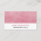 Doula Midfrau Nurse Birth Coach Pink Watercolor Visitenkarte (Vorderseite)