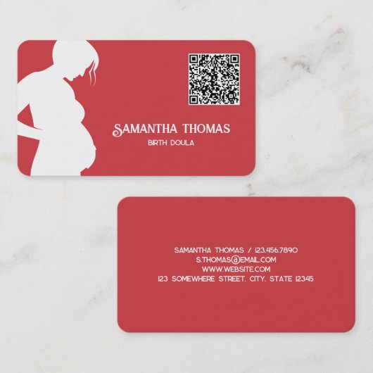 Doula Midfrau QR Code Visitenkarte (Vorne/Hinten)